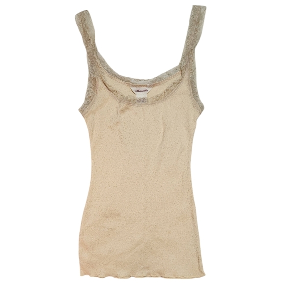 !! SOLD !! Abercrombie vintage light yellow lace cami tank top - Picture 4 of 6